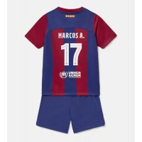Koszulka piłkarska Barcelona Marcos Alonso #17 Strój Domowy dla dzieci 2023-24 tanio Krótki Rękaw (+ Krótkie spodenki)